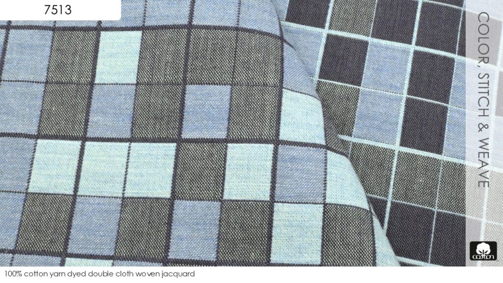 100% cotton yarn dyed double cloth woven jacquard
