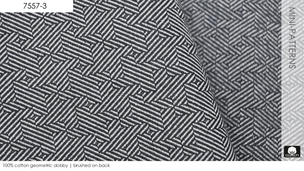 100% cotton geometric dobby | brushed on back
