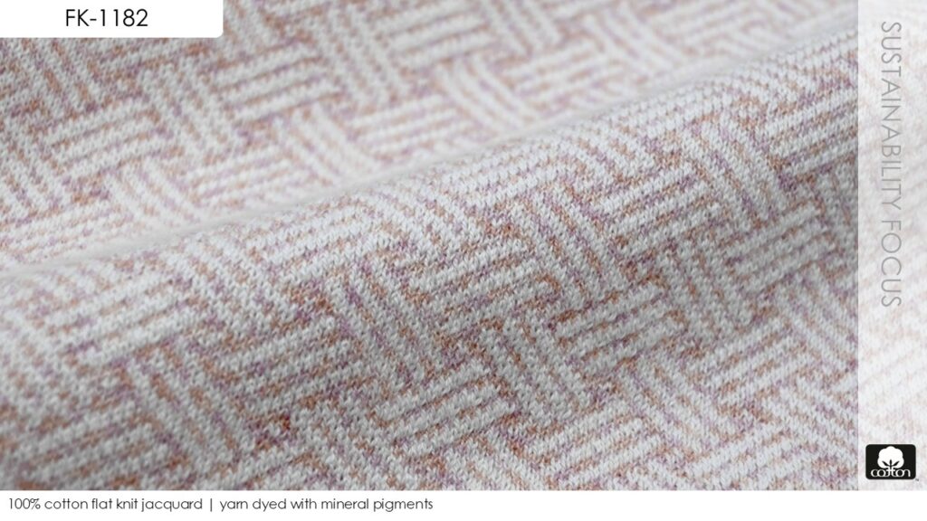 100% cotton flat knit jacquard | yarn dyed with mineral pigments

